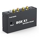 Fosi Audio Box X1 Phono Vorverstärker für MM Plattenspieler Mini Stereo Audio...