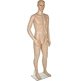 tectake® Schaufensterpuppe, drehbare und bewegliche Puppe lebensgroß, Figuren mit Kopf,...