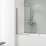 Schulte Duschwand Berlin, 70 x 130 cm, 5 mm Sicherheitsglas klar hell, alunatur, D16503 01...