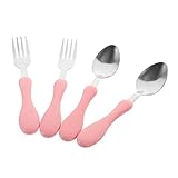 VINTORKY Edelstahl Gabellöffel Für Silikongriff Sicheres Babygeschirr Für Fütterung...