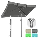 BelleMax Sonnenschirm Balkon Rechteckig 200 × 125 cm Anthrazit, Balkonschirm mit...