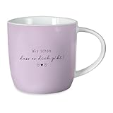 Grafik-Werkstatt Kaffeetasse mit Spruch 300 ml Porzellan Tasse Wie schön, dass...