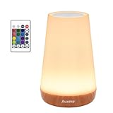 Auxmir Nachttischlampe Nachtlicht Touch Dimmbar mit 13 Farben und 4 Modi, LED Tischlampe...