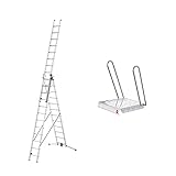 Hailo ProfiLOT, 3-teilige Alu-Kombileiter, 3x12 Sprossen, Lot-System,...