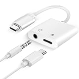 USB C Adapter Kopfhörer USB C auf 3,5 mm Kopfhörer- und Ladeadapter, 2 in 1...