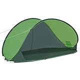 Strandmuschel Pop up Strandzelt Hellblau Polyester blitzschneller Aufbau Wetter-...