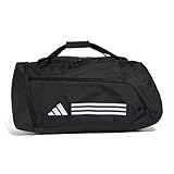 adidas Unisex Essentials 3-Stripes Duffel Bag, Black/White, L