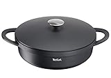 TEFAL Trattoria Schmorpfanne 28 cm hoher Rand, Servierpfanne Induktion aus Aluguss mit...