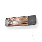 Nedis HTBA10GY Badezimmer-Heizung - 1200 W - Verstellbares Thermostat - 2 Wärme Modes -...