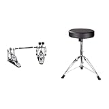 Tama HP200PTW Drum Pedal & RockJam Verstellbarer Trommelhocker mit gepolstertem Sitz