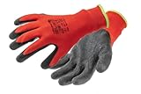 Högert Technik RODER latexbeschichtete Schutzhandschuhe rot/schwarz Größe 10,...