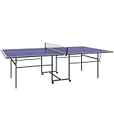 SPORTNOW Tischtennistisch mit Rollen, Tischtennisspiel-Set in Viertel Klappbar,...