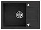 LINDBERGH® Küchen Granit-Spüle Schwarz 'SIM44' mit Siphon, Verbundstoffe Made...