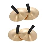 Taicols 2 Paar Finger Becken Messing, Fingerzimbeln Mini Brass mit elastischen Band,...