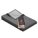 Ibena Stockholm Bio Wolldecke 140x200 cm - 100% Baumwolle, Made in Germany, Baumwolldecke...