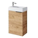 Planetmöbel Waschtisch mit Unterschrank 40 cm Waschbecken Bad Gäste WC Gold...