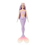 Barbie Meerjungfrau-Puppe mit fantasievollem Haar in Pink und Flieder mit...
