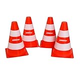 alldoro 60090 Pylonen Set, 4 Stück, Leitkegel - Verkehrshütchen stapelbar,...