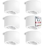 linovum 6er Set SMOL LED Aufbauspot weiß - flach & schwenkbar - Aufputzleuchte Deckenspot...