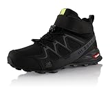 Fusskleidung® Damen Herren Wanderschuhe Trail Running Stiefel Wanderstiefel Schwarz Grau...