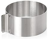 wenco Tortenring verstellbar 16-30 cm, 8 cm hoher Kuchenring aus Edelstahl,...