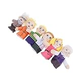 HOOTNEE 6 Stück Familien Fingerpuppen Set Teiliges Weiches Plüschspielzeug für...