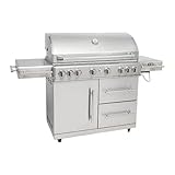 Mayer Barbecue ZUNDA Gasgrill MGG-462 Master mit Backburner Grillwagen, 6 Hauptbrenner, 1...