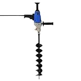 Elektrischer Erdbohrer Erdlochbohrer Pfahlbohrer Gartenbohrer Bohrerlänge 120mm, Handheld...