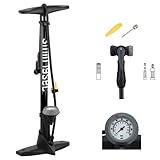 3min19sec Fahrradpumpe alle Ventile bis 11 Bar - Standluftpumpe mit Manometer 47...