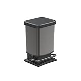 Rotho Paso Mülleimer 20l mit Pedal und Deckel, Kunststoff (PP) BPA-frei, Graphit, 20l...