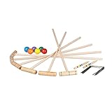 Relaxdays Krocket Spiel, 6 Spieler, Kinder & Erwachsene, Komplettset mit Tasche,...