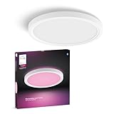 Philips Hue Devote Smart LED-Panel-Licht, weißes und farbiges Ambiente, rund 30 cm, 16,6...
