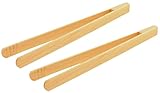 teemando® 2 X Marken Holz-Grillzange 40 cm aus Buchenholz für Wurst, Steaks...