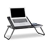Relaxdays Laptoptisch Lapdesk Betttisch Betttablett Notebook-Tisch Beistelltisch...