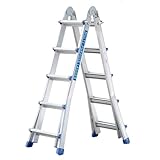 TREPPE Gelenkleiter, faltbar, teleskopisch, multifunktional, Aluminium, 4 x 5...