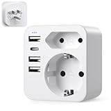 USA Adapter Stecker,Reiseadapter USA mit 3USB 1USB C (3.4A), Adapter USA Deutschland...