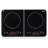 MEDION Doppel-Induktionskochplatte, 3500 Watt, Zwei Kochplatten, 10 Temperaturstufen, LED...