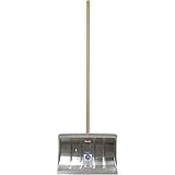 SHW-FIRE 54784 Schneeschieber Schneeschaufel Aluminium mit rundem Holzstiel 130...