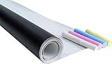 Werkzeyt Tafelfolie schwarz - 200 x 45 cm - Selbstklebend & leicht anzubringen - Ideal zum...
