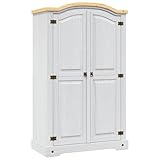 vidaXL Kiefer Kleiderschrank Mexiko-Stil Corona 2 Türen Garderobenschrank...