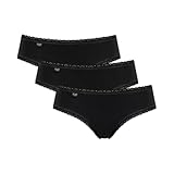 Sloggi Damen 24/7 Cotton Lace Hipster C3p Slip, Schwarz, 38 EU