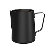 bonVIVO Milchkännchen (Edelstahl Klein Schwarz) - 330ml Milchkanne für Kaffee,...