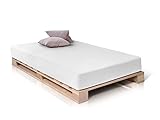PALETTI Palettenbett Massivholzbett Holzbett Bett aus Paletten mit 11 Leisten,...