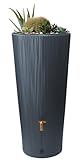 4rain Vaso Decor 2in1 Regenspeicher Regentonne 220 Liter Graphite Grey inkl....