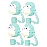MAGICLULU 4 Stück Cartoon-strohdeckel Silikonbecher Silikonstopfen Geschenke...