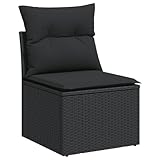 vidaXL Gartensofa ohne Armlehnen, Outdoor Sofa mit Kissen, Terrassensofa mit...