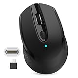 RaceGT Maus Kabellos USB C, Funkmaus Batterie Klein 2.4G Computer Maus mit USB Empfänger...