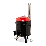 Relaxdays Gulaschkanone, emailliert, Gulaschkessel mit Deckel, 14 Liter, mit Grillrost,...