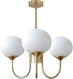 QTYQWC Goldkugel-Sputnik-Kronleuchter mit 5 Leuchten, Moderne rosa...