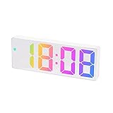 Modische Spiegeloberfläche Elektronische Uhr Schlummerwecker Digitale Uhr Einfache Große...